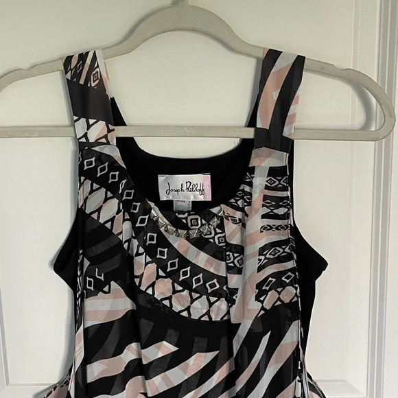 Joseph Ribkoff Semi-Sheer Faux Wrap Printed Dress - 29499 - Picture 4 of 16